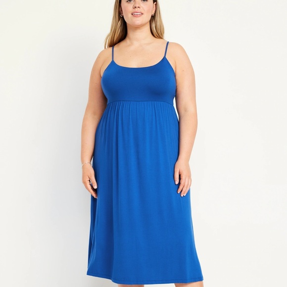 NWT OLD NAVY Fit & Flare Cami Midi DRESS Color: Sapphire Sky - Picture 5 of 9